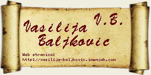 Vasilija Baljković vizit kartica